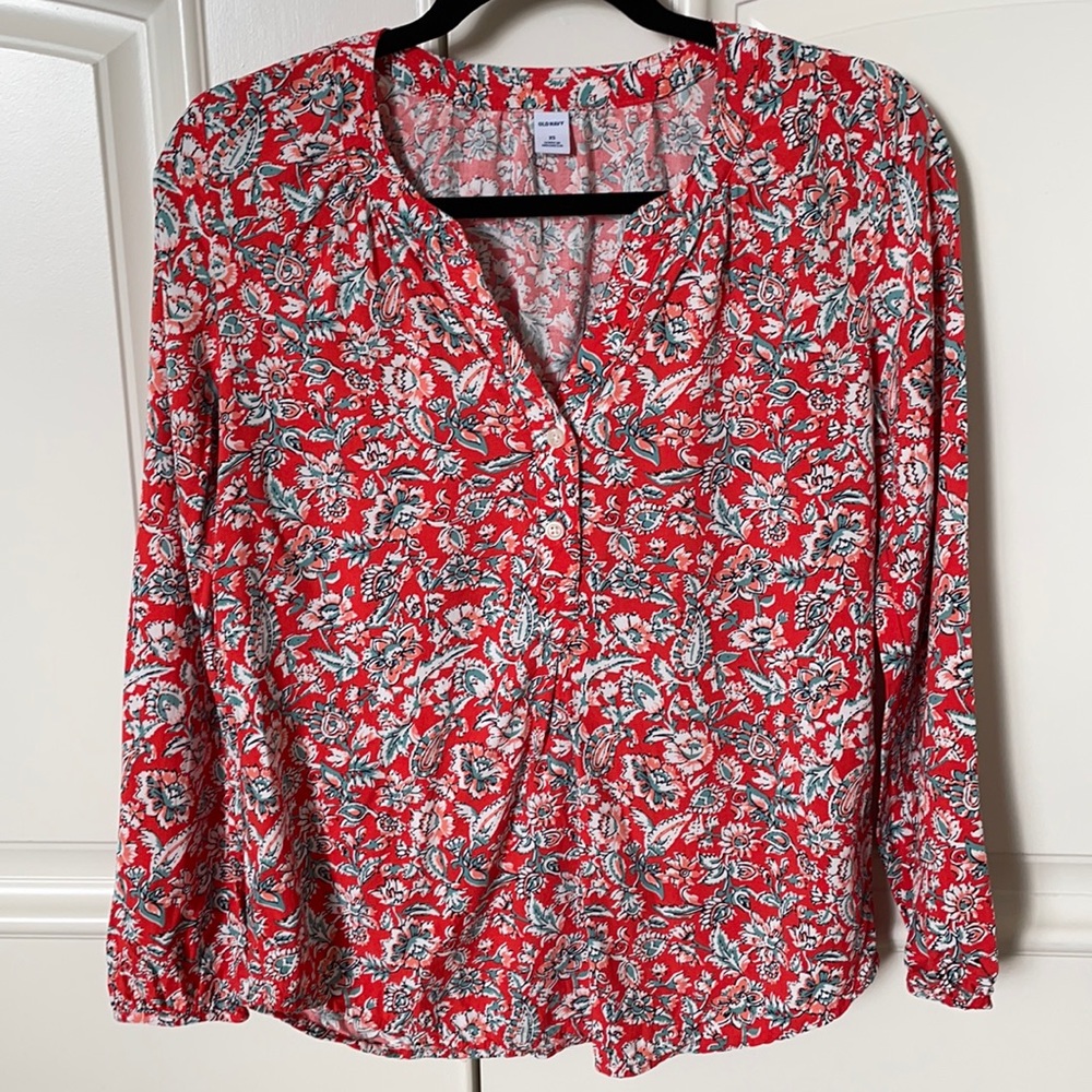 Old Navy Flowy Red Top